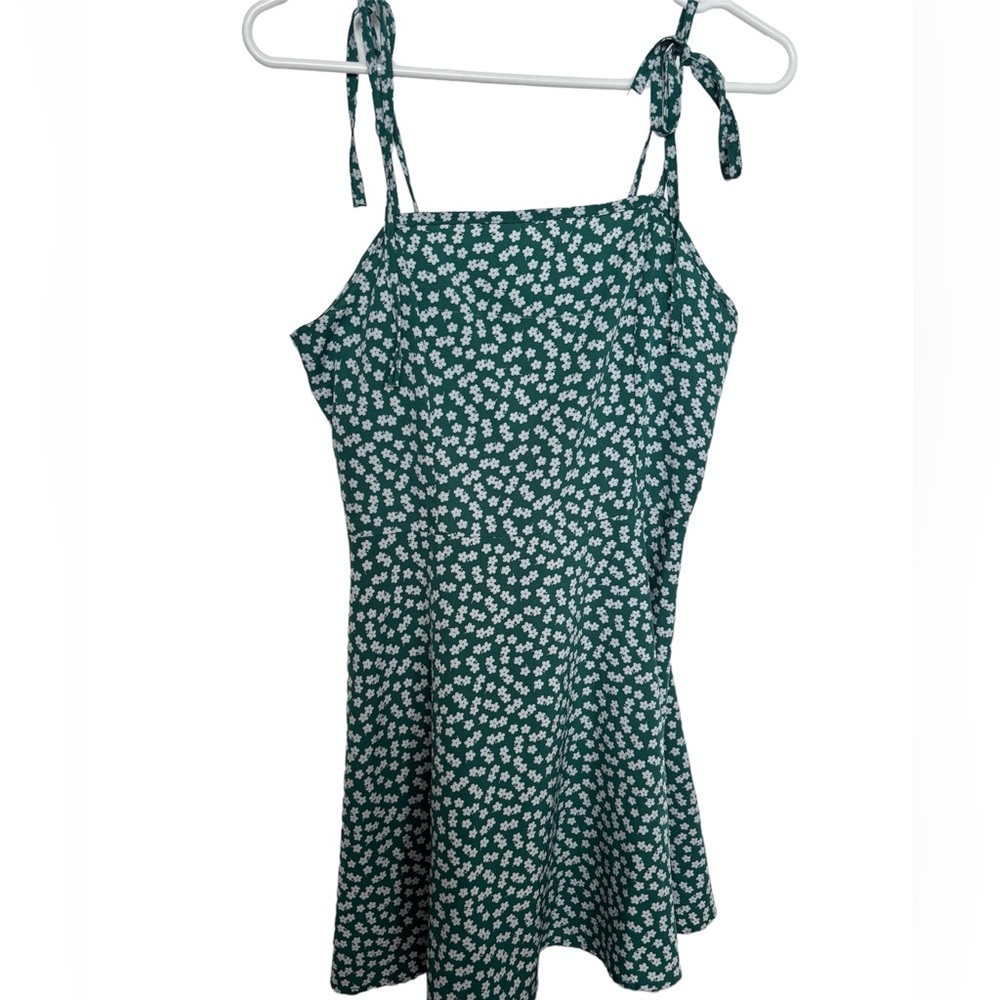 Green floral dress